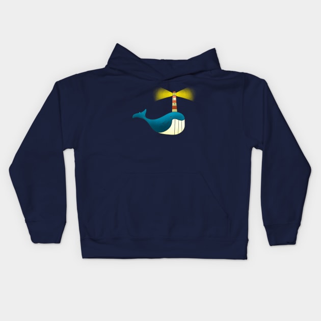 Whale Light Kids Hoodie by tomsnow